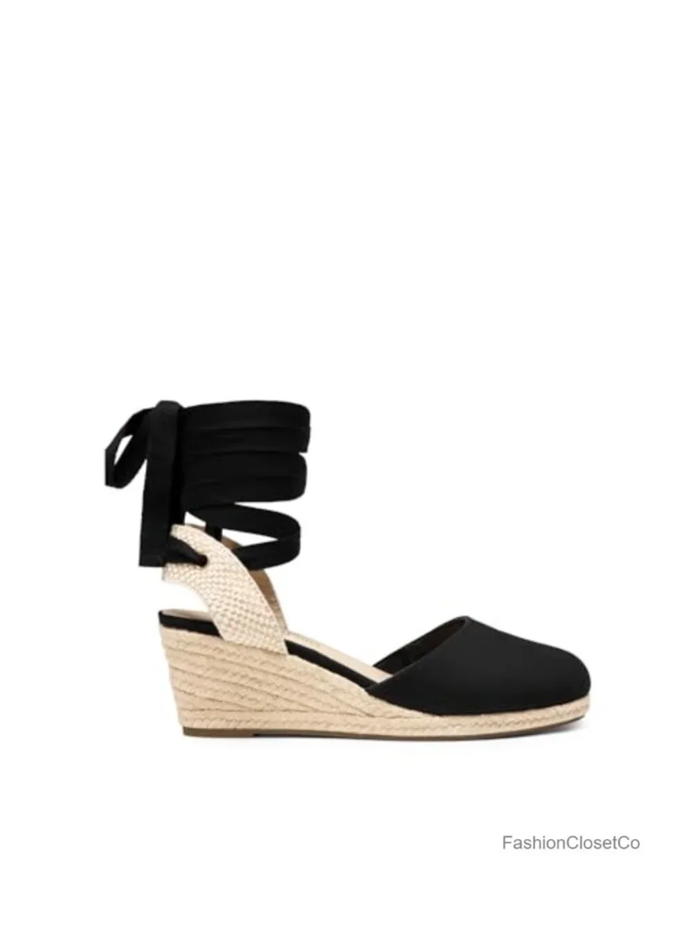 Espadrille Platform Wedge Sandals, Strappy Ankle Buckle, Vegan Leather